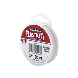 Elasticity Stretch Cord, 0.5 mm / .020 in, Clear, 25 meter