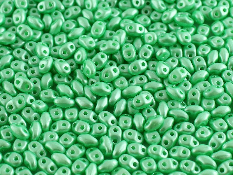 MiniDuo Beads, Pastel Light Green Chrysolite, MSD25025, 8 grams