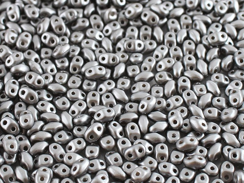 MiniDuo Beads, Pastel Light Grey Silver, MSD25028, 8 grams