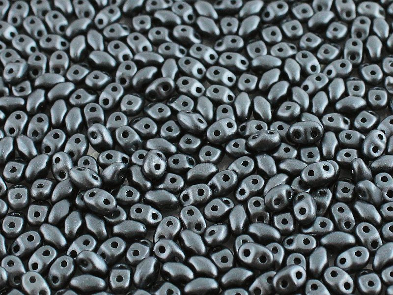 MiniDuo Beads, Pastel Dark Grey Hematite, MSD25037, 8 grams