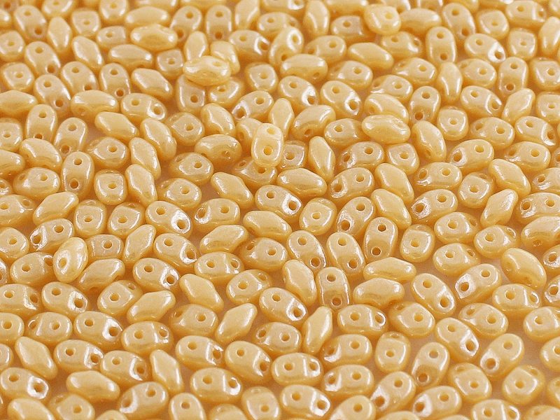 MiniDuo Beads, Opaque Beige White Luster, MSD1302-14400, 8 grams