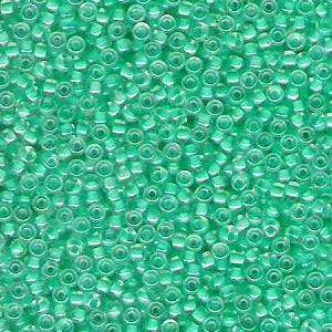 Miyuki 11 Round Seed Bead, 11-218, Light Aqua Lined Crystal, 13 grams