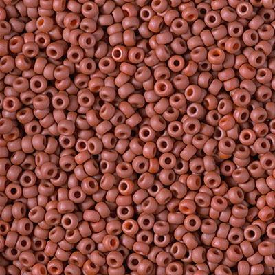 NEW!!! 8/0 Sol Gel Matte Salmon Czech seed beads - 1 hank - 6/20. frosted  salmon pink beads