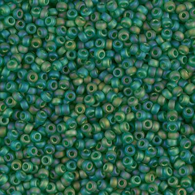 Miyuki 4mm Magatama Seed Bead Matte Sea Glass Green 23g Tube (2104F)