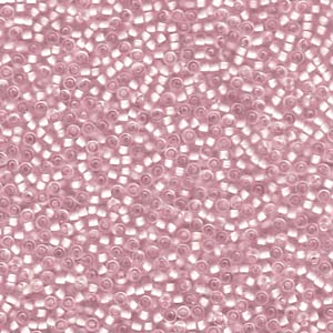 Miyuki 11 Round Seed Bead, 11-1923, Semi Matte Pale Pink Lined Crystal, 13 grams