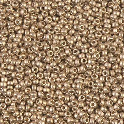 Miyuki 11 Round Seed Bead, 11-193F, Matte 24kt Gold Light Plated, 13 g