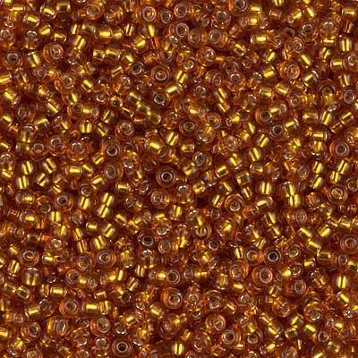 8/0 Miyuki Silver Lined Dark Topaz AB Seed Beads - Miyuki 8-1005 Dark Topaz  AB 8/0 Seed Beads, 3166 (15g)