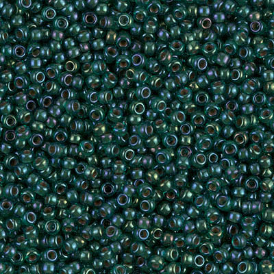 Miyuki 11 Round Seed Bead, 11-338, Lined Emerald Luster, 13 grams