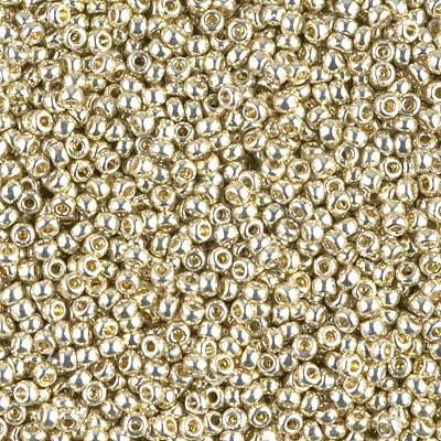 Size 8/0 Glossy Galvanized Yellow Gold Genuine Miyuki Glass Seed Beads -  Sold by 22 Gram Tubes (Approx. 900 Beads per Tube) - (8-91053)