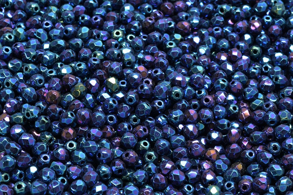 Czech Glass English Cut Beads IRIS PURPLE 3mm