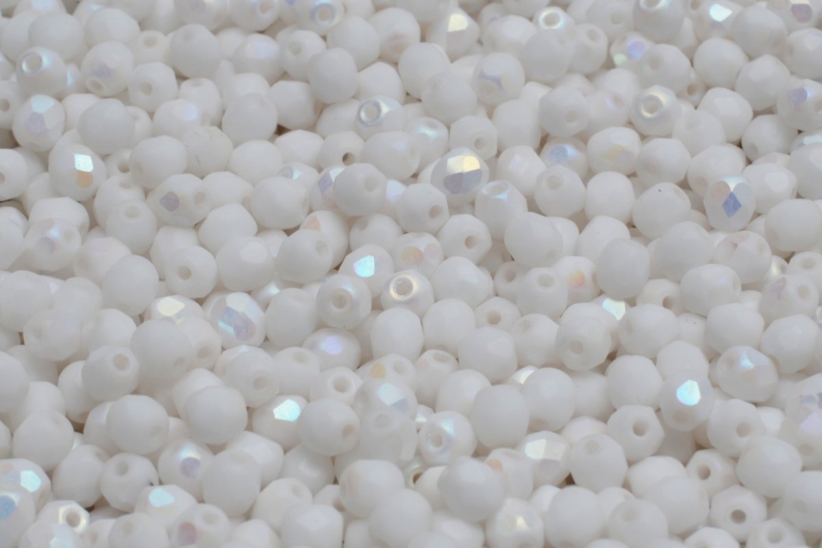 White Matte Glass Seed Beads (4mm)