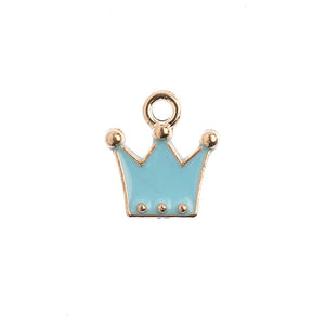 Sweet & Petite Charms, 11x12mm Crown Lt Blue, 10 pcs