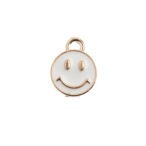 Sweet & Petite Charms, 10x13mm Happy Face White, 10 pcs