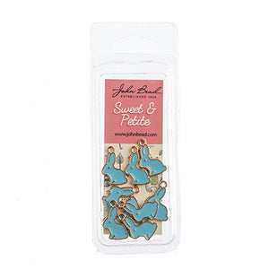 Sweet & Petite Charms, 9x18mm Bunny Rabbit Light Blue, 10 pcs