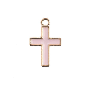 Sweet & Petite Charms, 17x11mm Cross Pink, 10 pcs