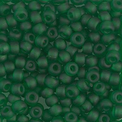 Czech glass large hole beads 6mm Pine Green Opaque Matt