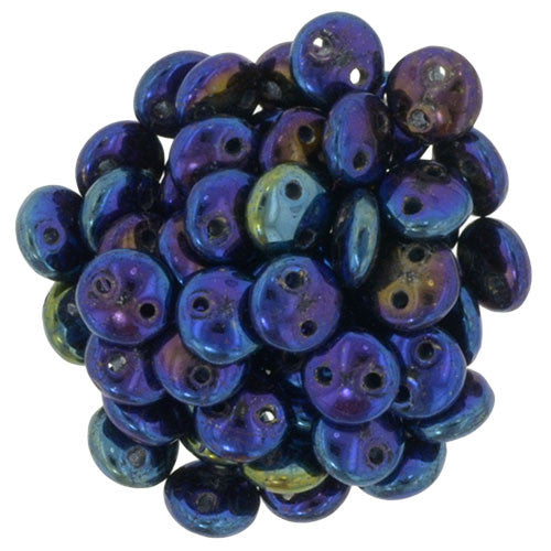 12mm Purple lentil czech glass top drilled round circle beads - 15Pc –  MayaHoney beads