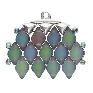 Vani III, Gemduo Bead End Antique Silver, 2 pieces