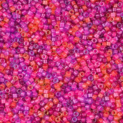 Miyuki Delica Seed Beads, 10/0 Size, Mix Lavender Garden Pink Green (7.2  Grams) 