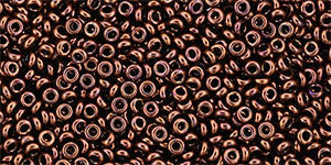 Toho Demi Round 11/0 Seed Bead, Gold-Lustered Dark Antique Bronze, TN