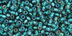 Toho Seed Bead 11/0 Inside Color Lined Forest Green #270