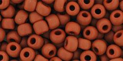 Toho 6/0 Round Japanese Seed Bead, TR6-46LF, Opaque Frost Terra Cotta